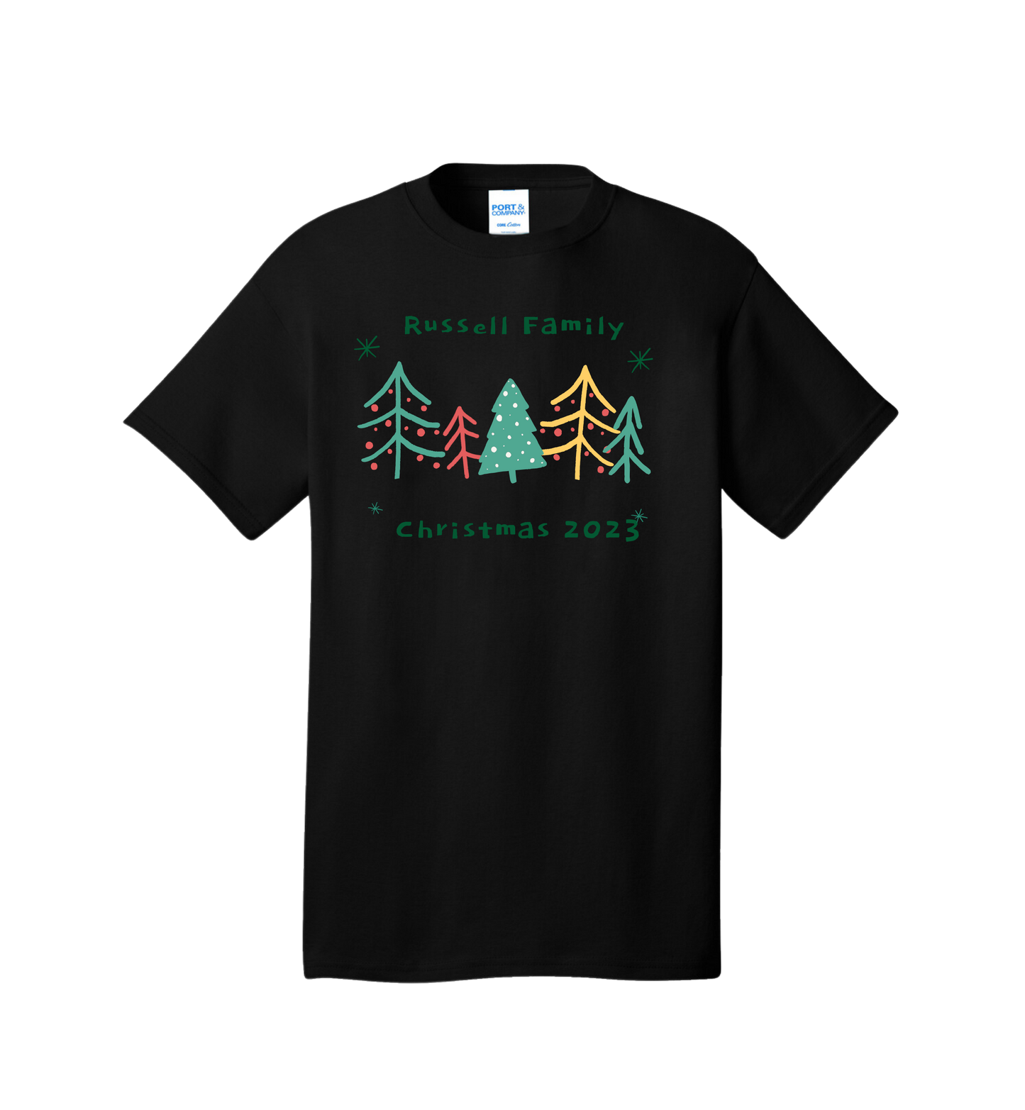 Family Christmas Tree Scene Tee