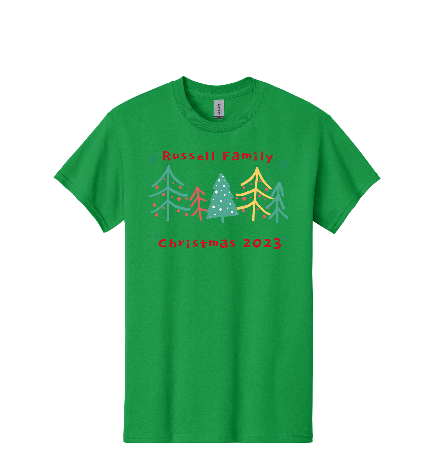 Family Christmas Tree Scene Tee