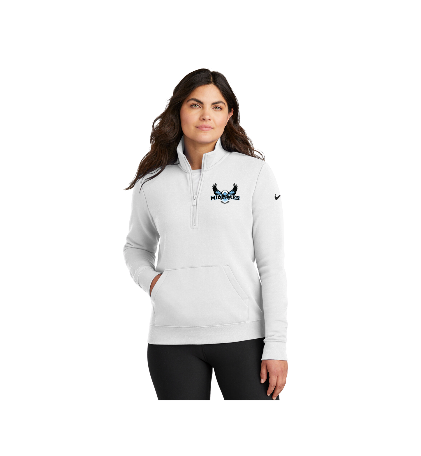 Midlakes Golf Nike Women's Club Fleece Sleeve Swoosh 1/2-Zip