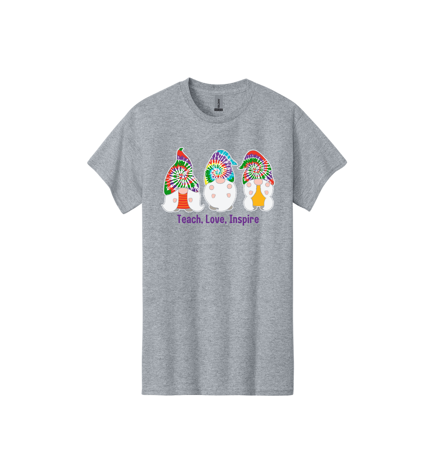 Cool "Teach, Love, Inspire" Tie-Dye Gnome Tee