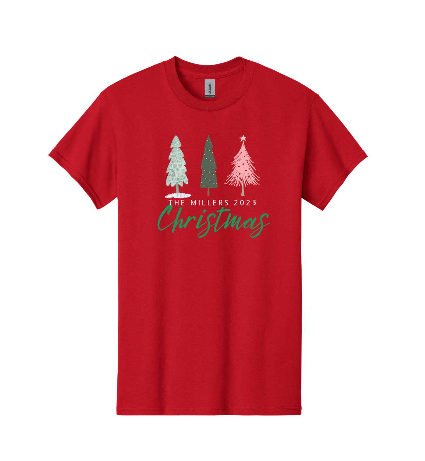 Family Christmas Tree Row Tee