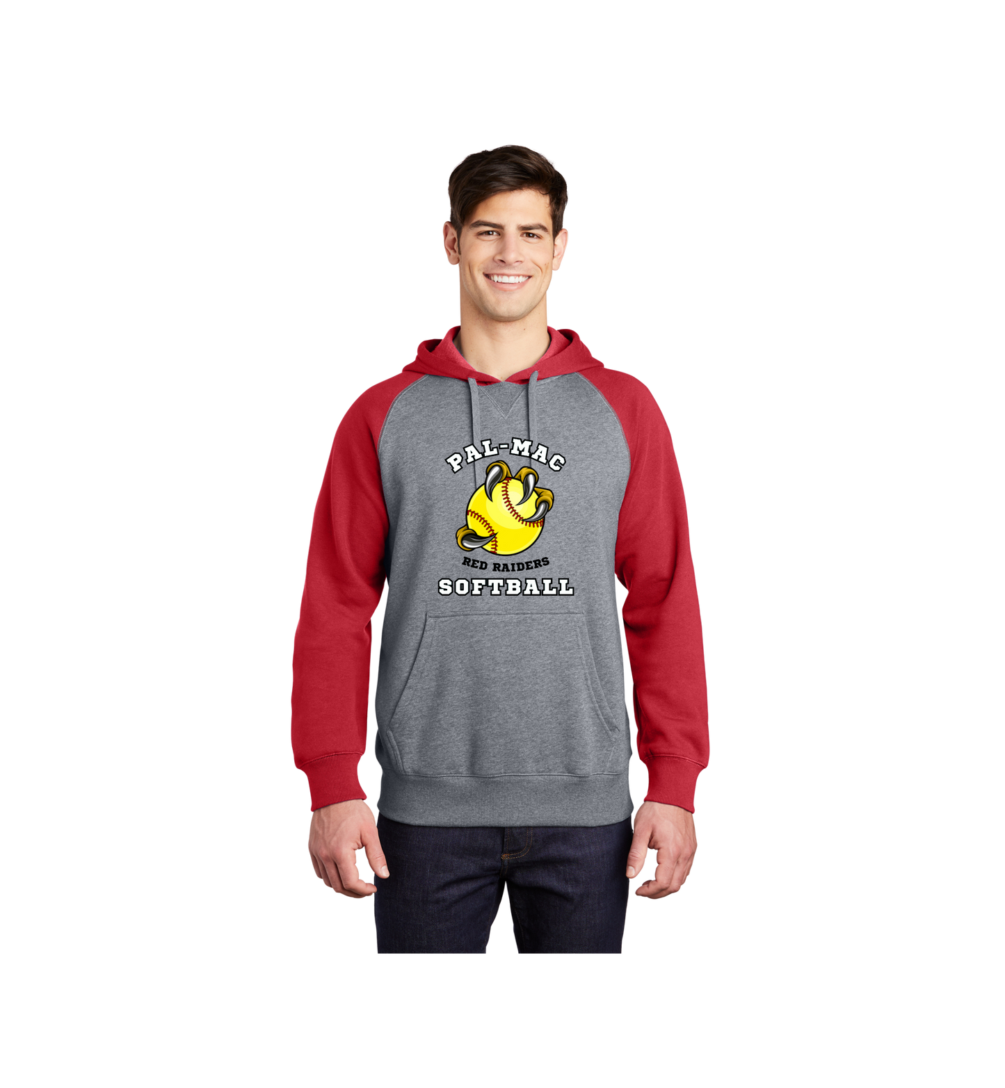 Pal-Mac Softball Sport-Tek Raglan Colorblock Pullover Hooded Sweatshirt