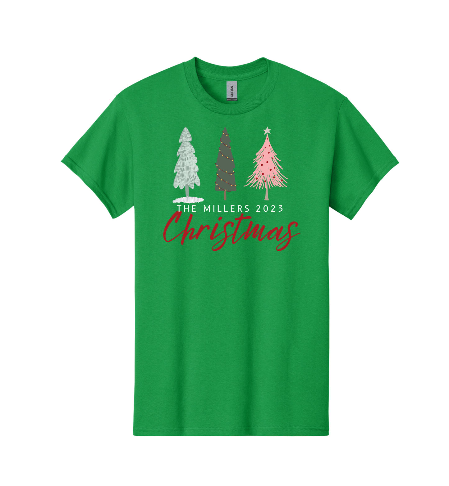 Family Christmas Tree Row Tee