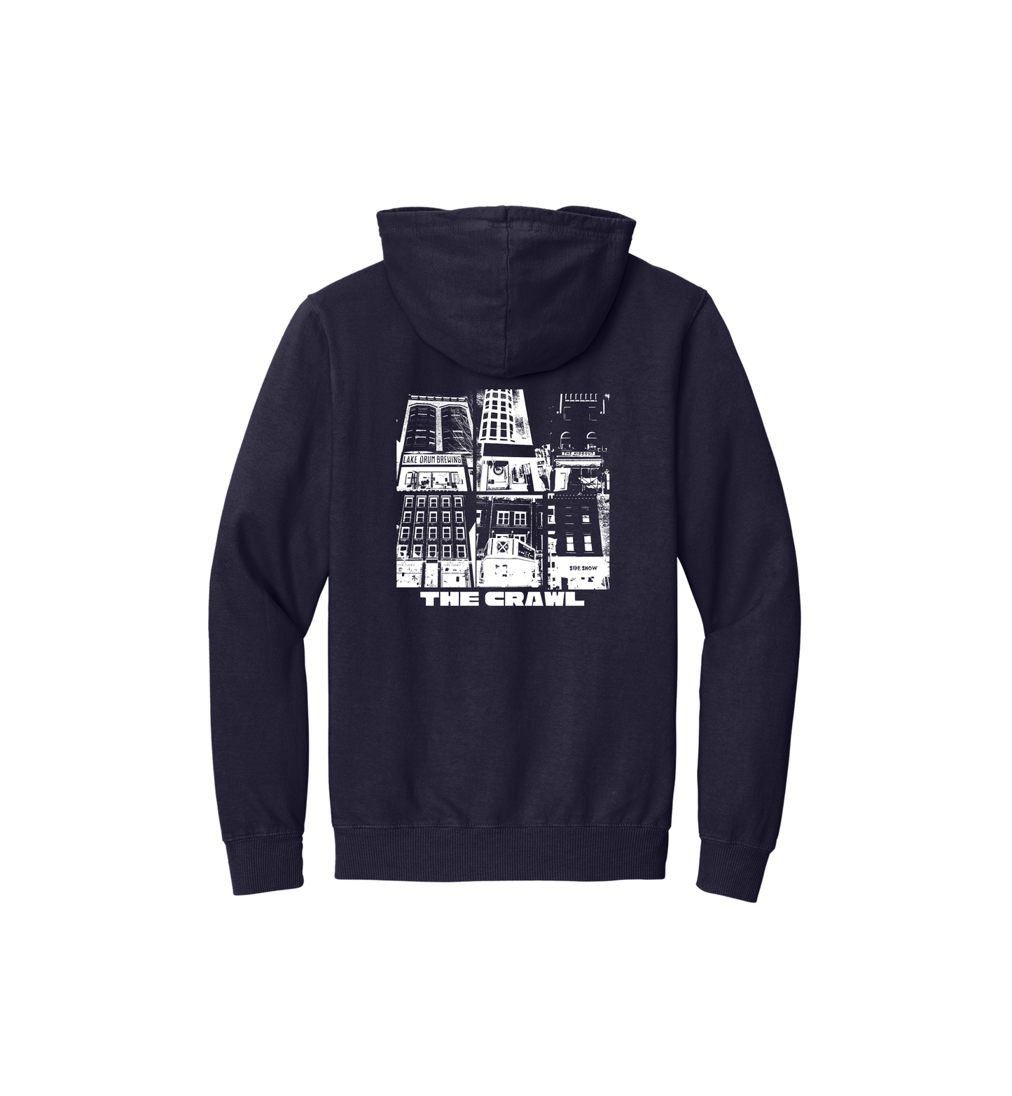 HWS Senior Bar Crawl Port & Company® Beach Wash® Garment-Dyed Pullover Hooded Sweatshirt Pocket Logo