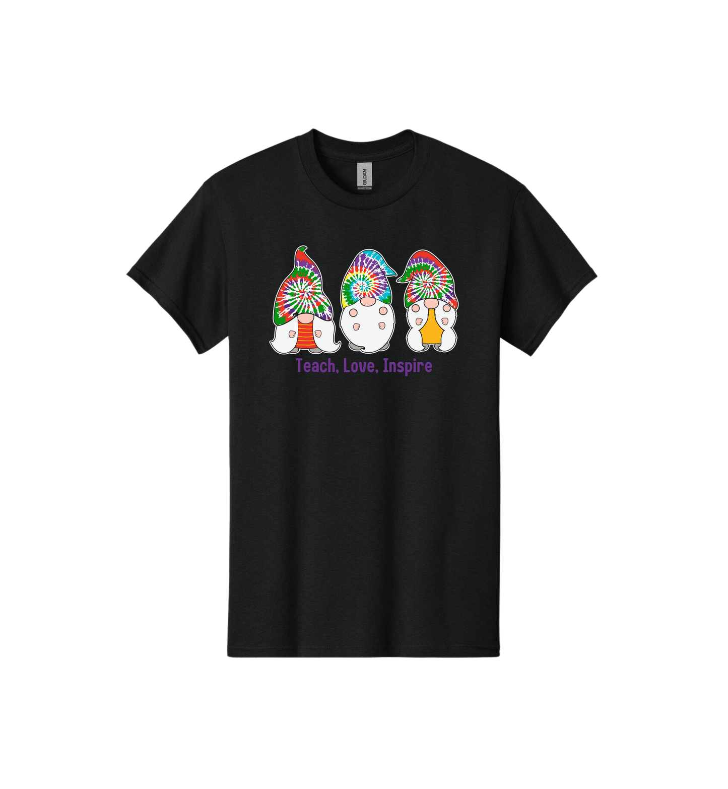 Cool "Teach, Love, Inspire" Tie-Dye Gnome Tee