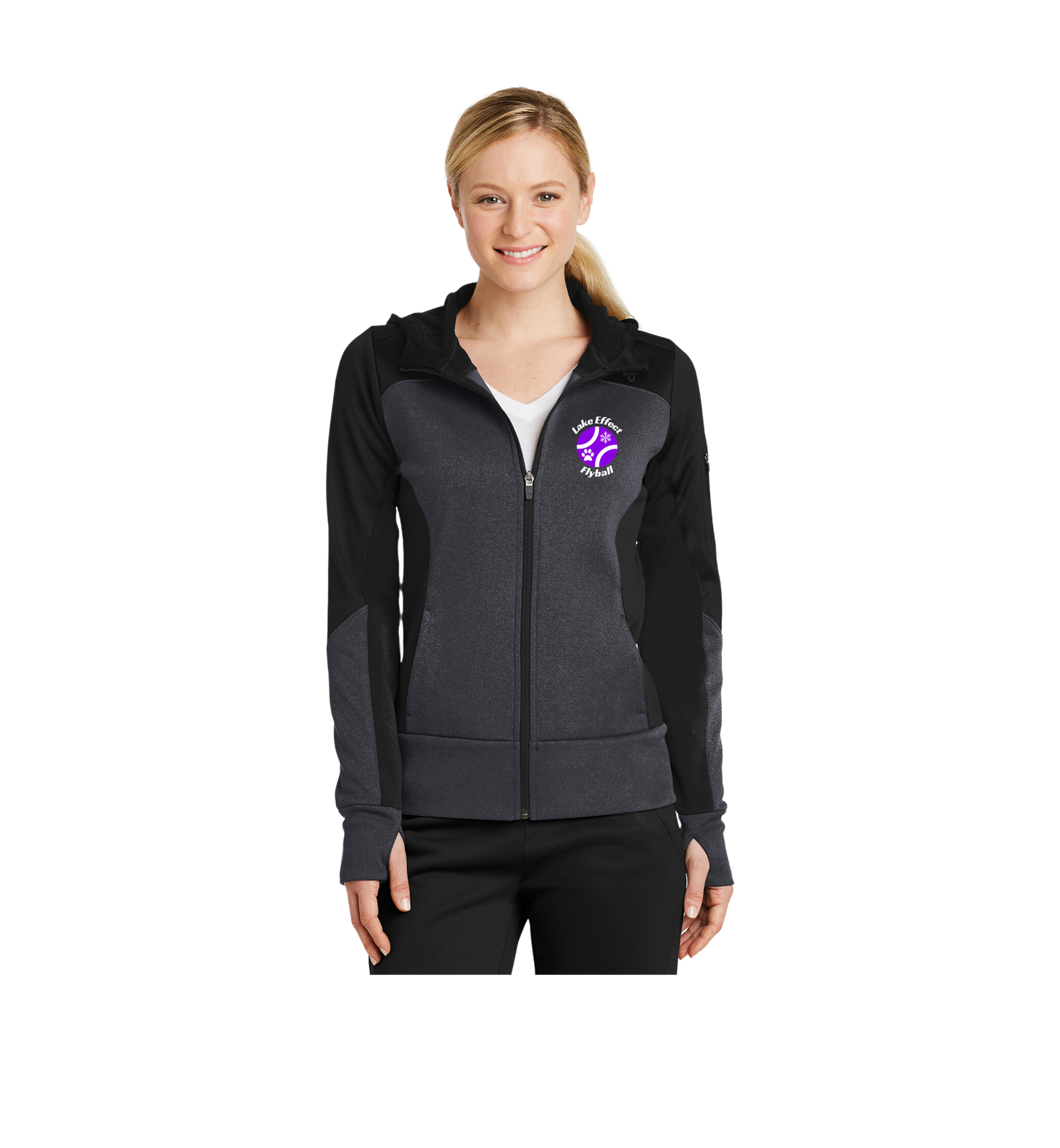Lake Effect LST245 Sport-Tek® Women's Tech Fleece Colorblock Full-Zip Hooded Jacket