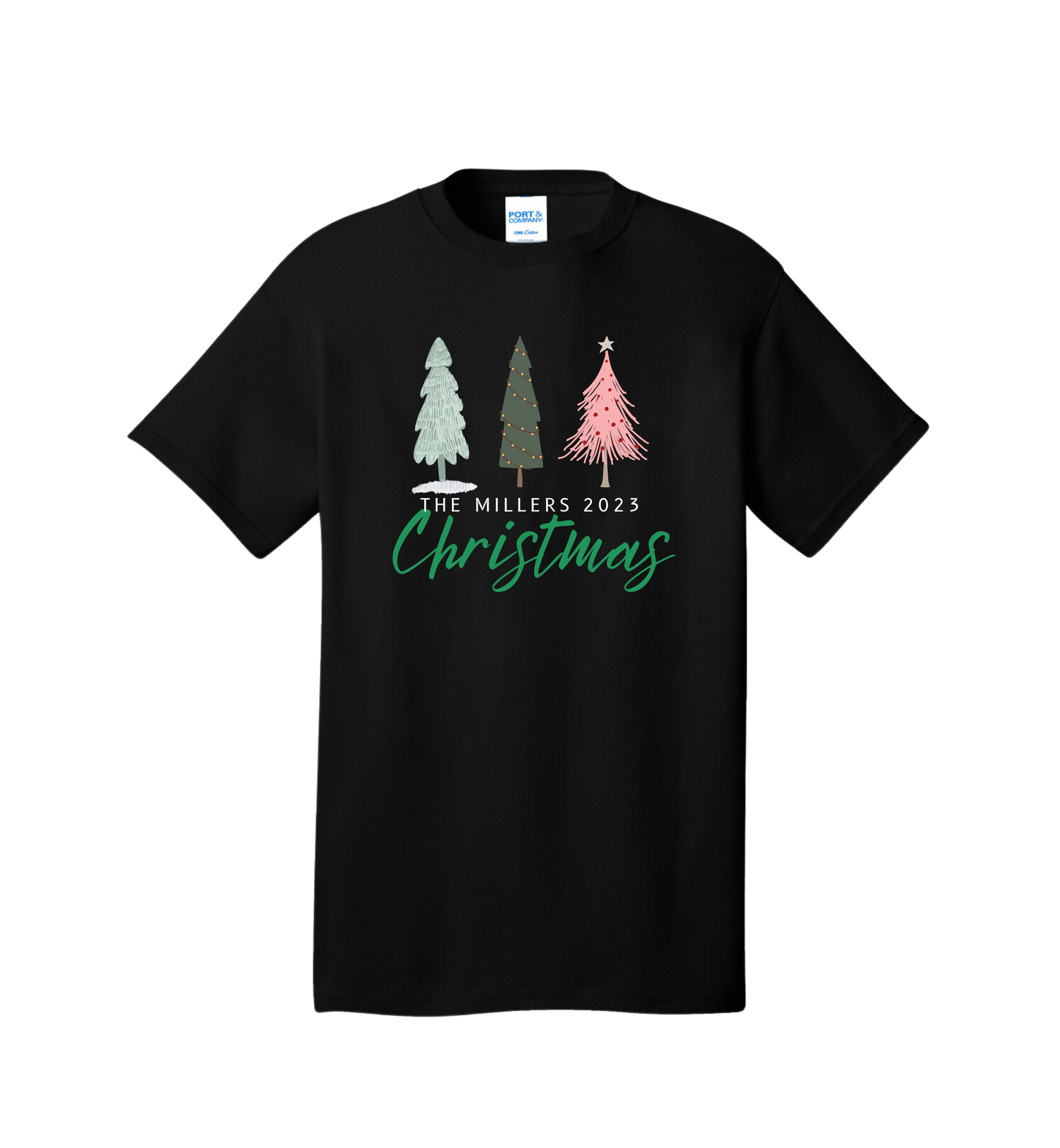 Family Christmas Tree Row Tee