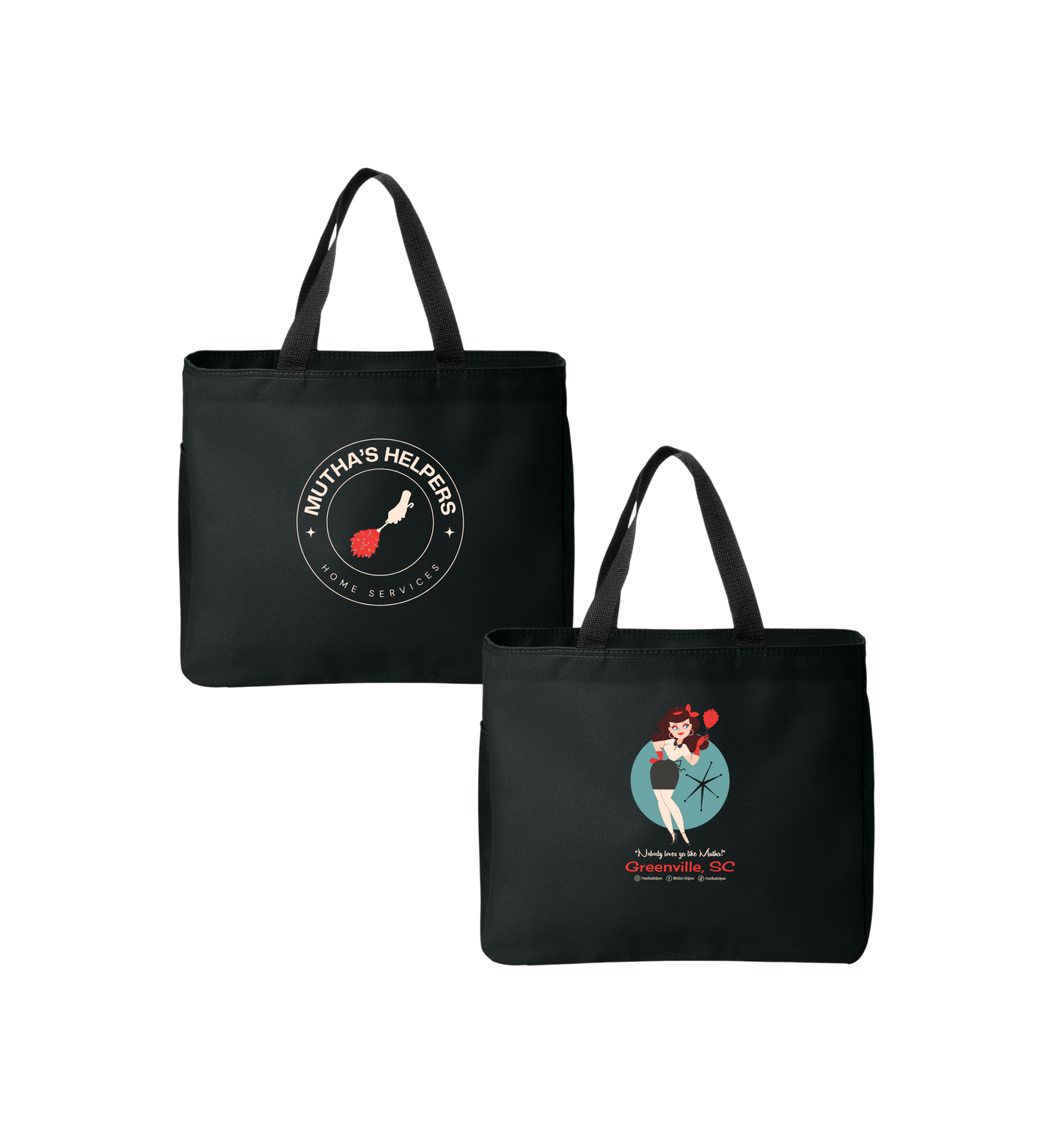 Mutha's Helpers Classic Cotton Canvas Over-the-Shoulder Tote