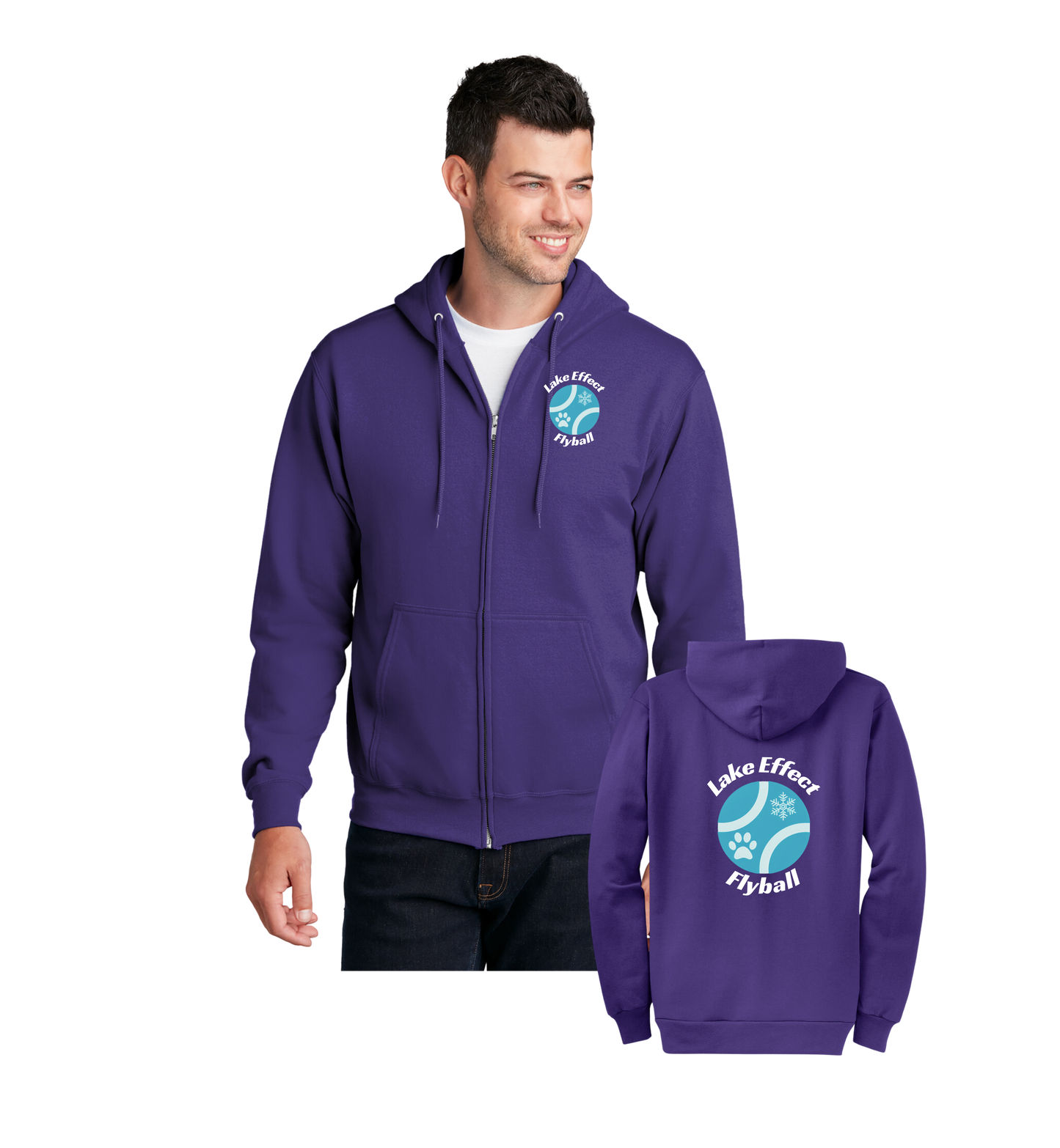 Lake Effect PC78ZH Port & Company® Core Fleece Full-Zip Hooded Sweatshirt