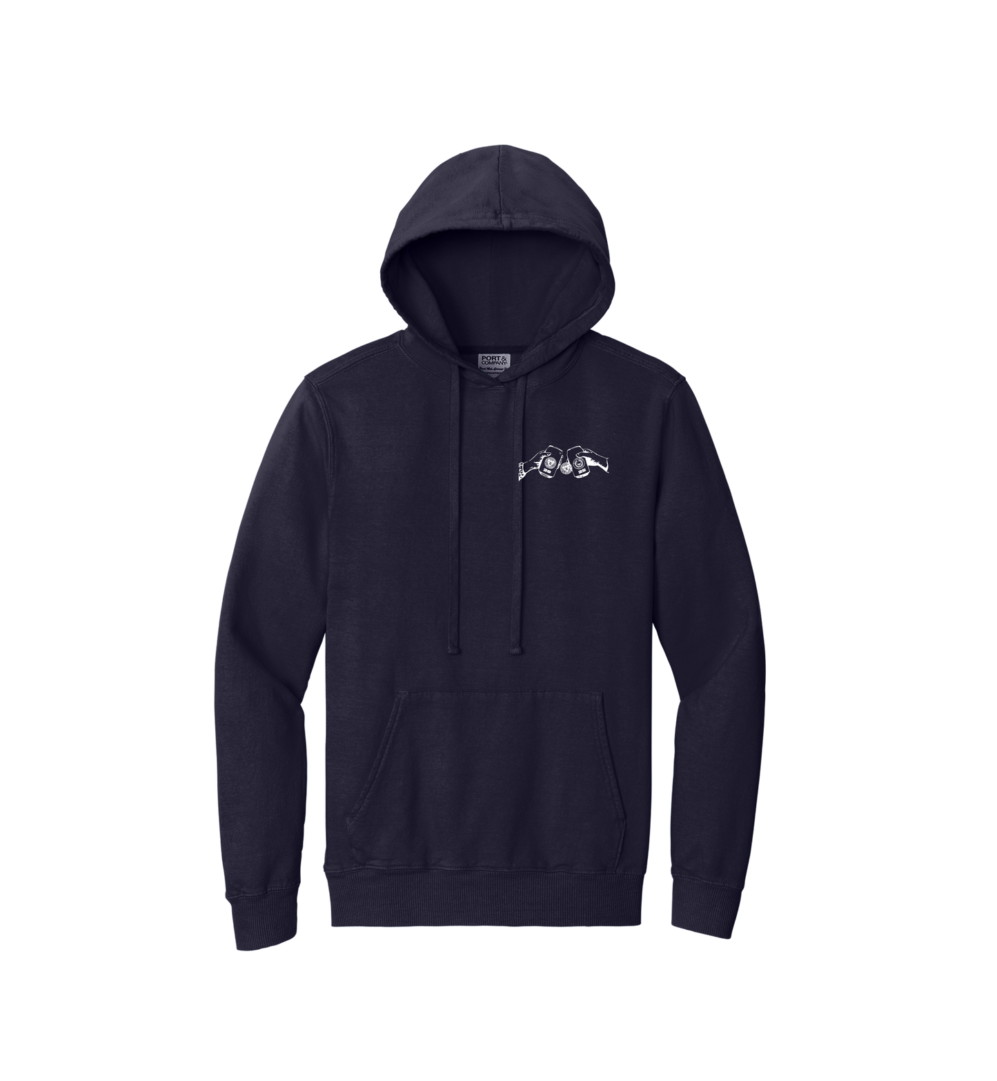 HWS Senior Bar Crawl Port & Company® Beach Wash® Garment-Dyed Pullover Hooded Sweatshirt Pocket Logo