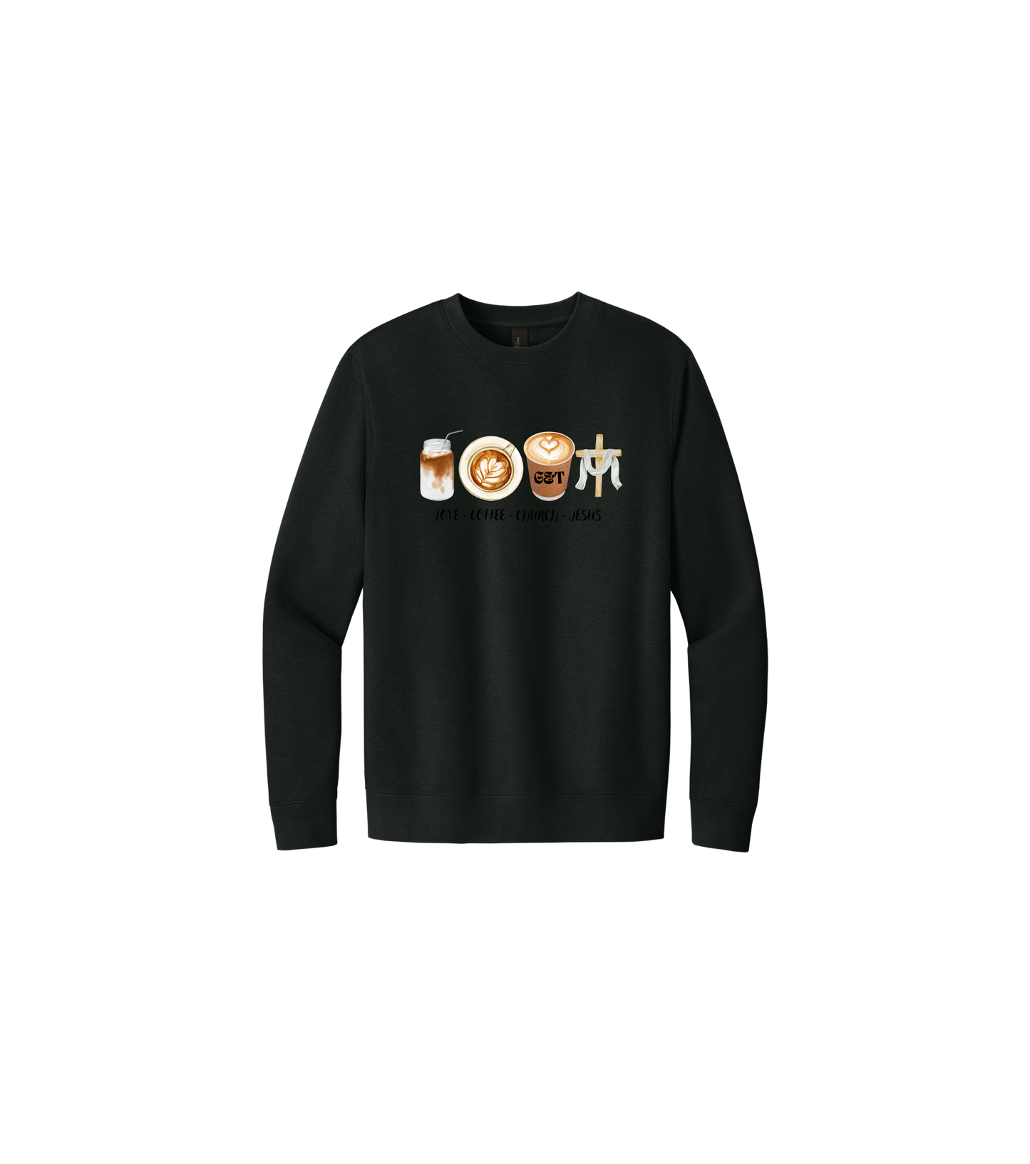 Love - Coffee - Church - Jesus District® V.I.T.™ Fleece Crew