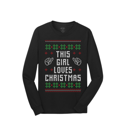 This Girl Loves Christmas Ugly Christmas Sweater Tee