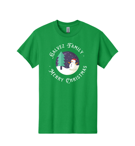 Family Snowman Globe Christmas Tee