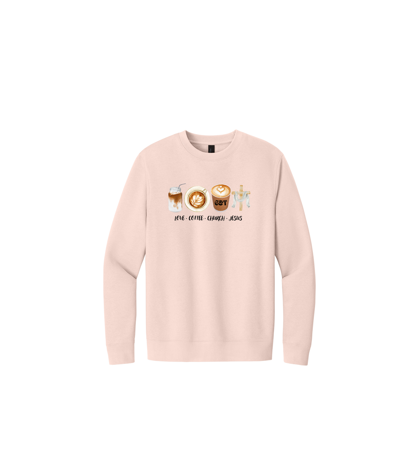 Love - Coffee - Church - Jesus District® V.I.T.™ Fleece Crew
