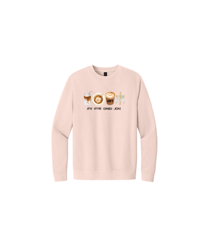 Love - Coffee - Church - Jesus District® V.I.T.™ Fleece Crew