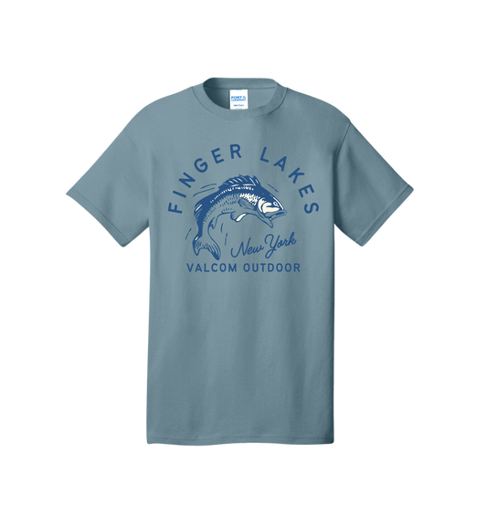 Valcom Outdoor Finger Lakes New York Fishing Tee