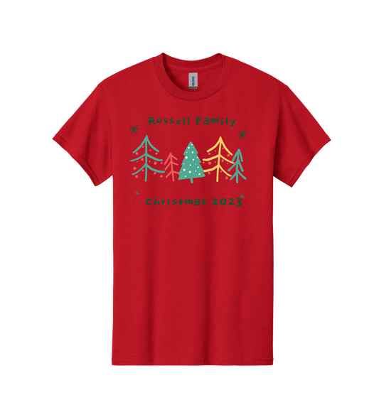 Family Christmas Tree Scene Tee