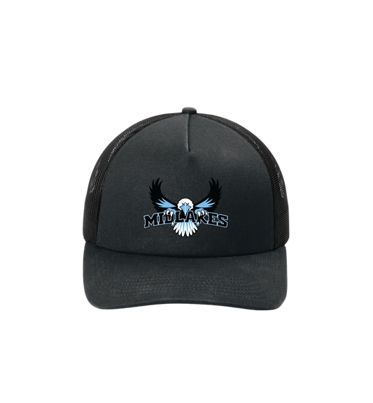 Midlakes Golf Port Authority® Low-Profile Snapback 5-Panel Trucker Cap