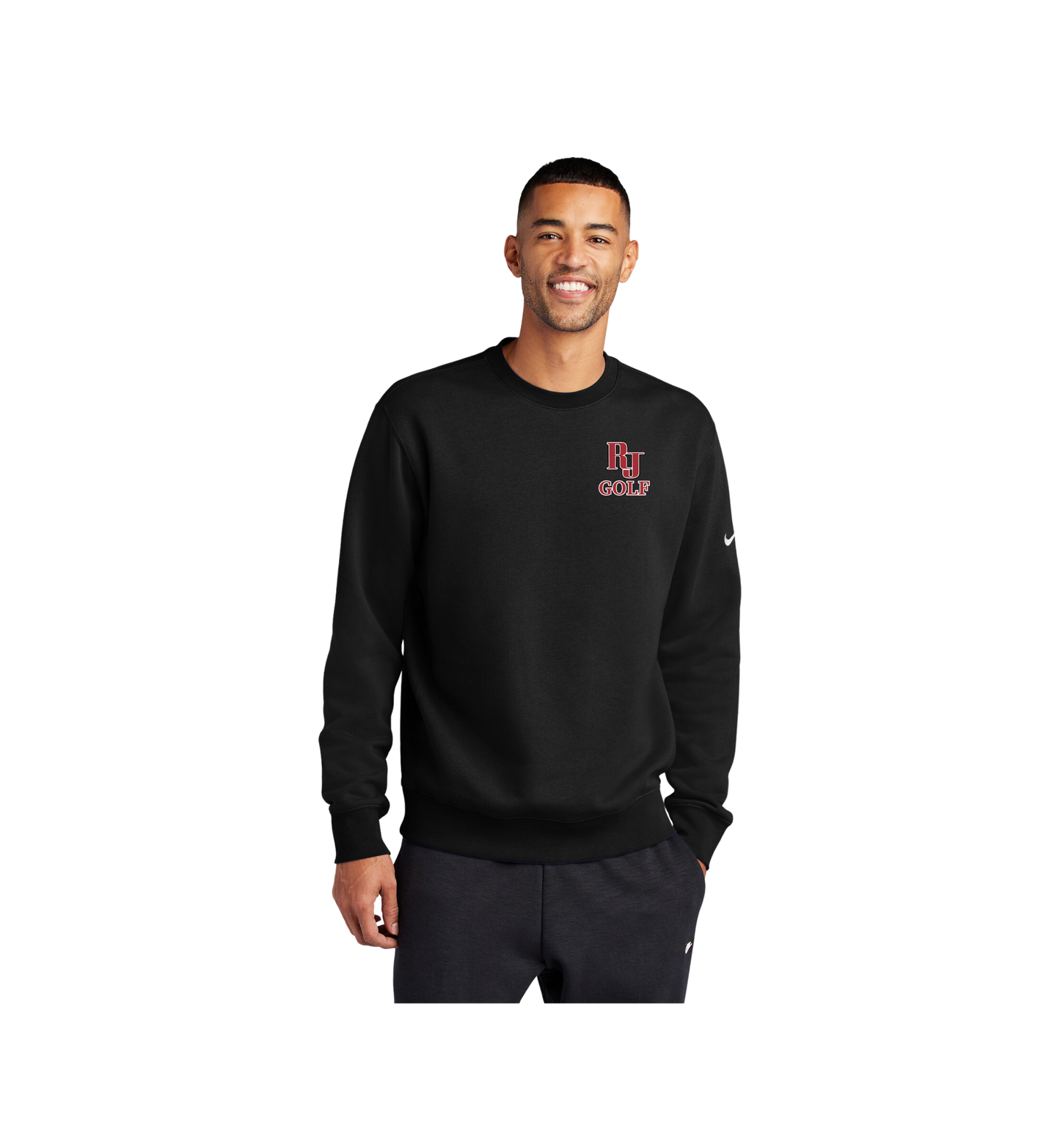 Red Jacket Golf Nike Club Fleece Crewneck Sleeve Swoosh Crew
