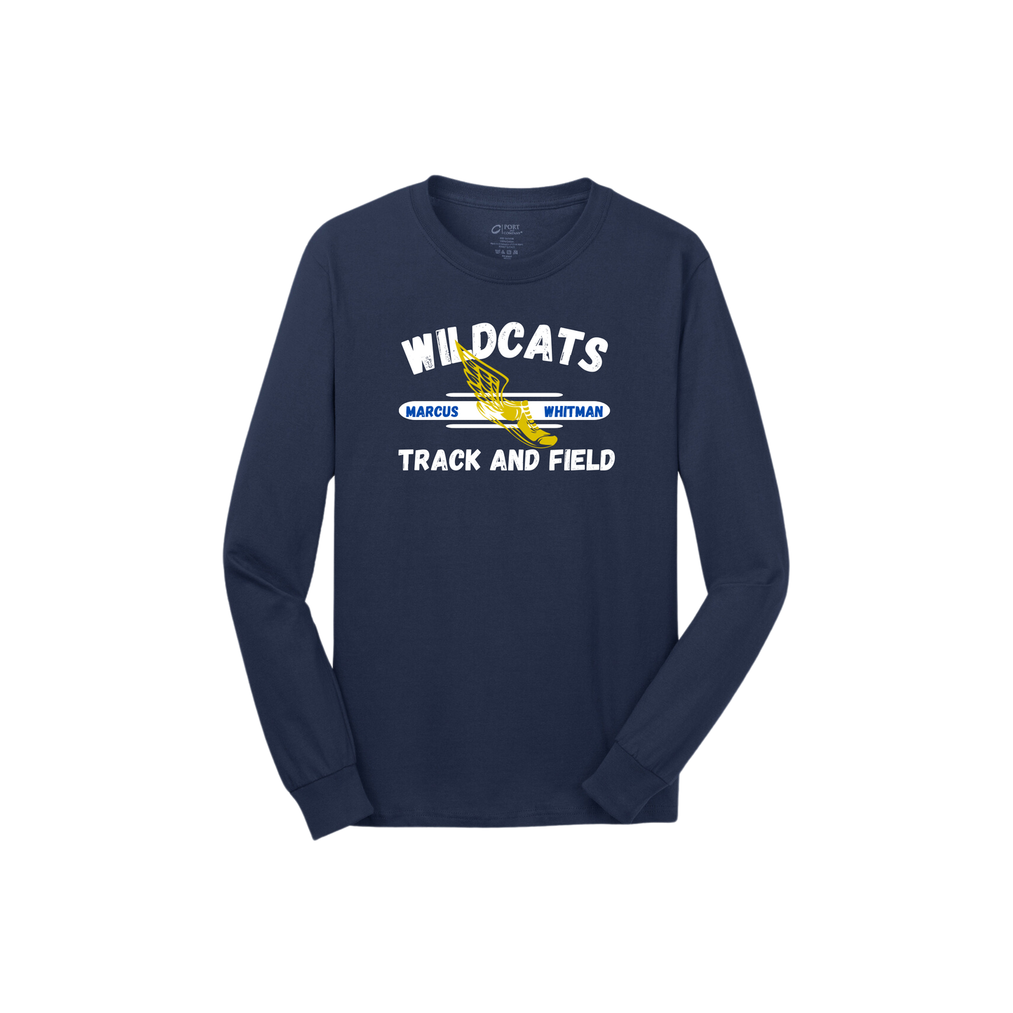 Whitman Wildcats Track & Field Port & Company® Long Sleeve Tee
