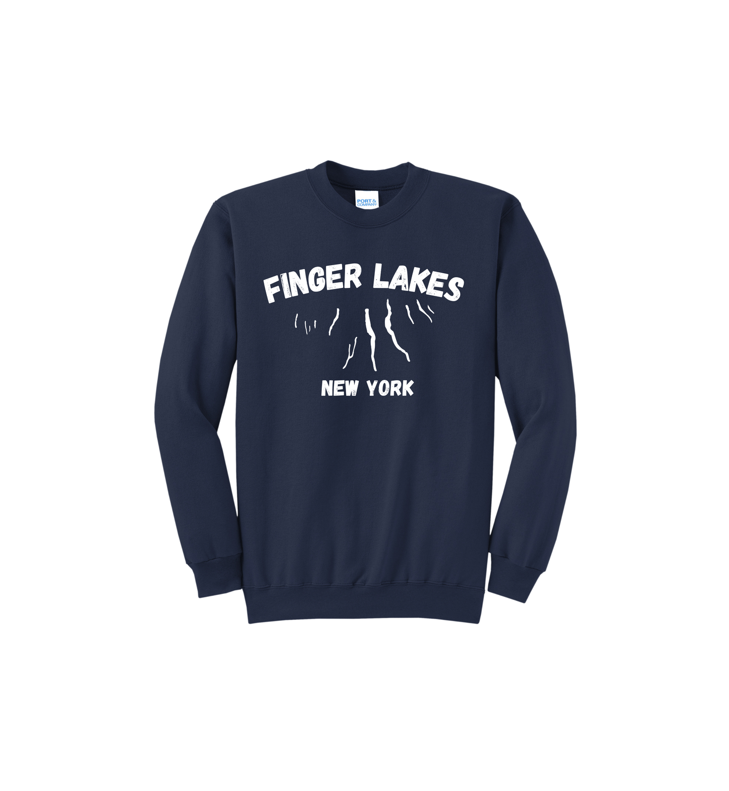 Finger Lakes New York Lakes Fleece Crewneck Sweatshirt