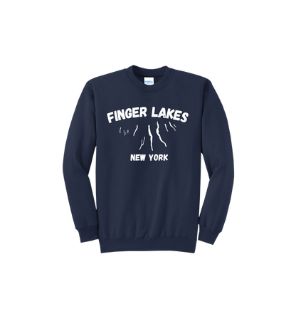 Finger Lakes New York Lakes Fleece Crewneck Sweatshirt