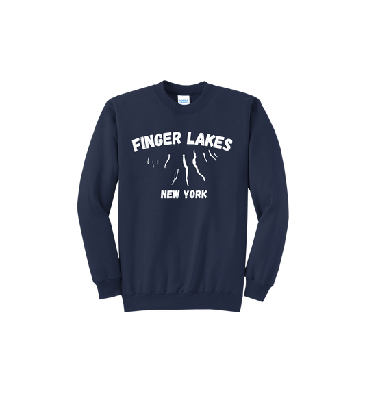 Finger Lakes New York Lakes Fleece Crewneck Sweatshirt