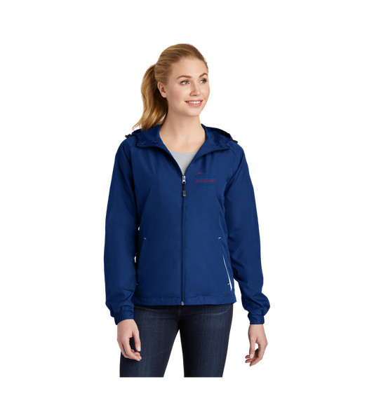 Women's Auxiliary Sport-Tek® Women's Colorblock Hooded Raglan Jacket.