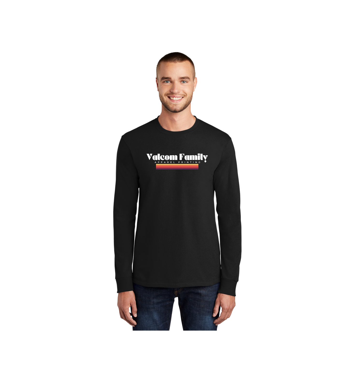 Custom Print Port & Co. Adult Long Sleeve Core Cotton