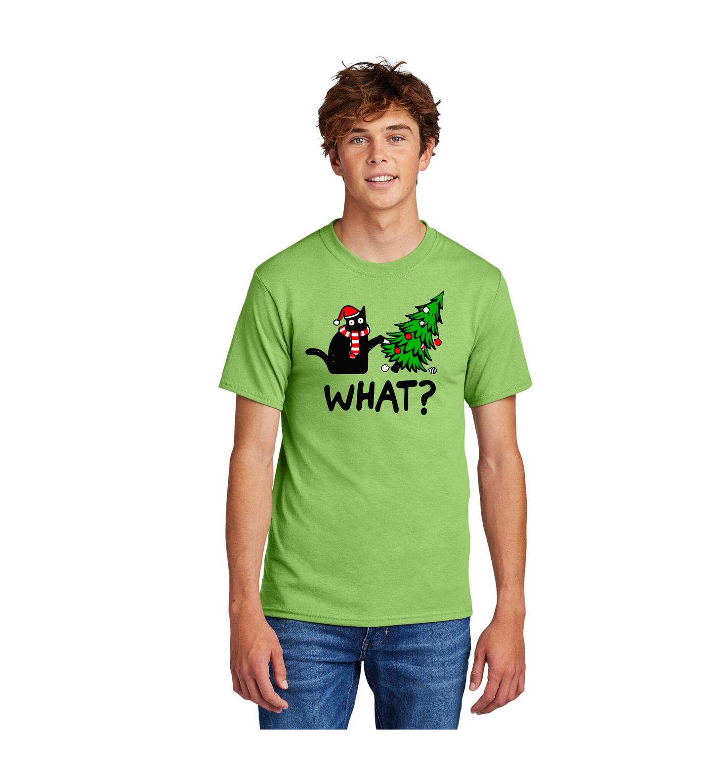 Naughty Kitty Christmas Tree Tee
